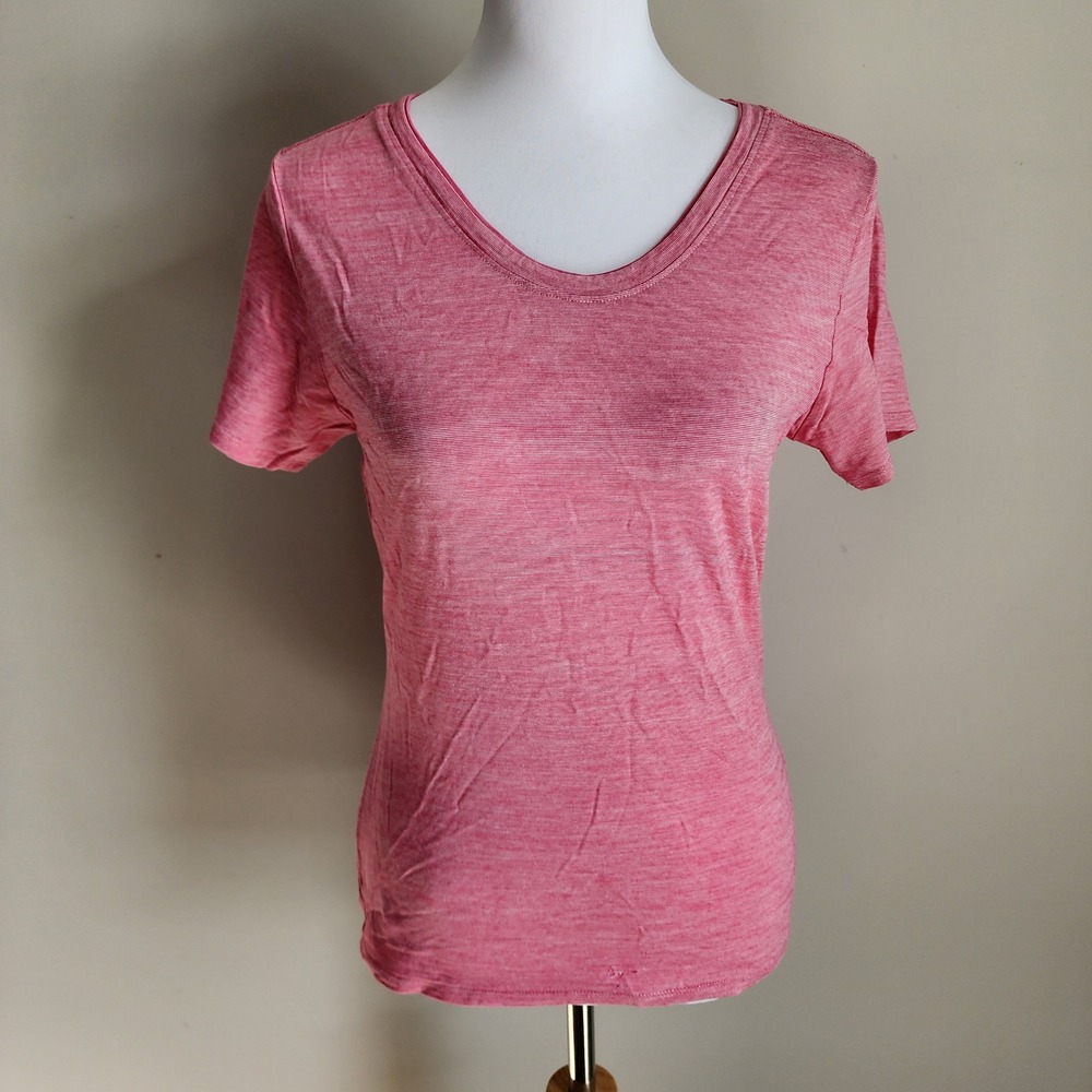 Segments Merino Wool Blend Shirt Womens Small Pink Base Layer Top Hiking ** HOLE